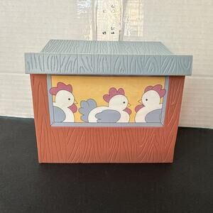 Vintage Chicken CoVintaop Decor Box Barn Style Rooster Hen Farmhouse Kitchen